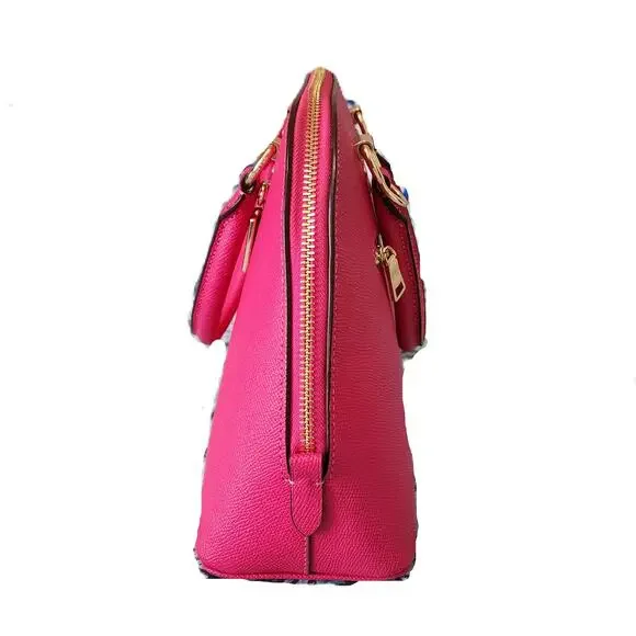 Coach Katy Crossgrain Leather Signature Canvas Logo Strap Dome Satchel - Picture 10 of 13